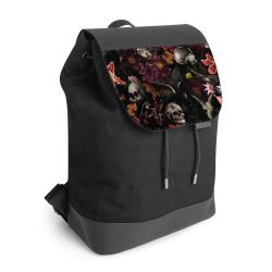 Backpack with flap black