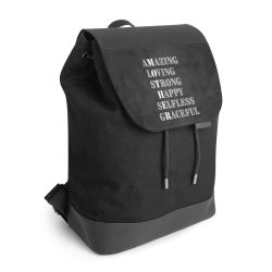 Backpack with flap black