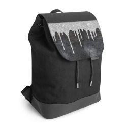 Backpack with flap black