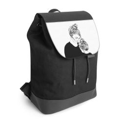 Backpack with flap black