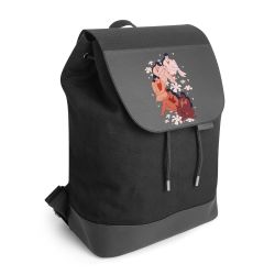 Backpack with flap black