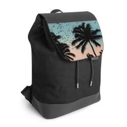 Backpack with flap black