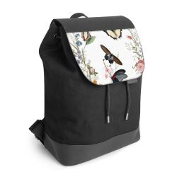 Backpack with flap black