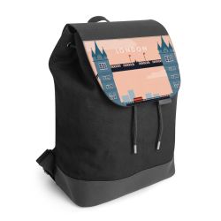 Backpack with flap black