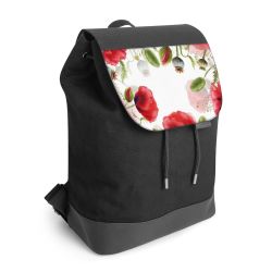 Backpack with flap black