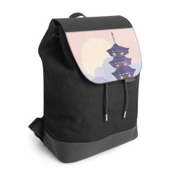 Backpack with flap black