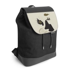 Backpack with flap black