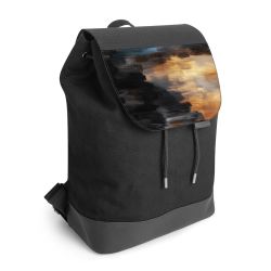 Backpack with flap black