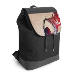 Backpack with flap black