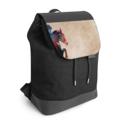 Backpack with flap black