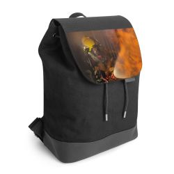 Backpack with flap black