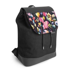 Backpack with flap black