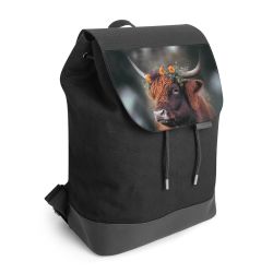 Backpack with flap black