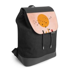 Backpack with flap black