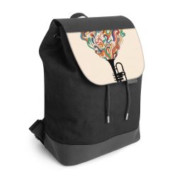 Backpack with flap black