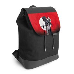 Backpack with flap black