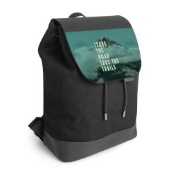 Backpack with flap black