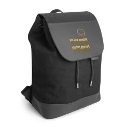 Backpack with flap black