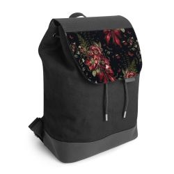 Backpack with flap black