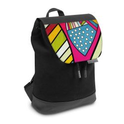 Backpack with flap small Black