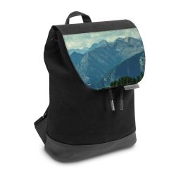 Backpack with flap small Black