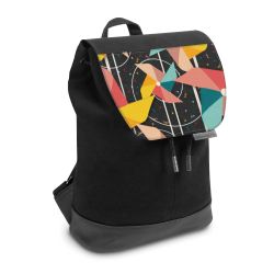 Backpack with flap small Black