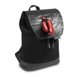 Backpack with flap small Black