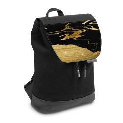 Backpack with flap small Black