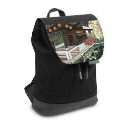 Backpack with flap small Black