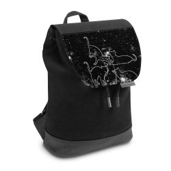 Backpack with flap small Black