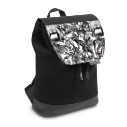 Backpack with flap small Black