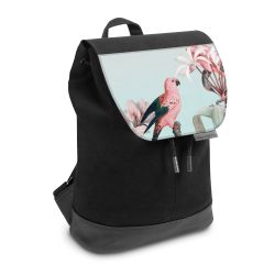 Backpack with flap small Black