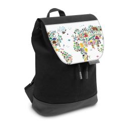 Backpack with flap small Black