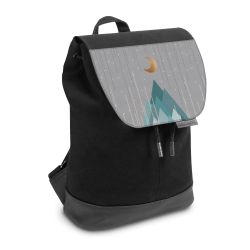 Backpack with flap small Black