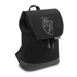 Backpack with flap small Black