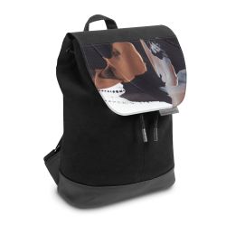 Backpack with flap small Black