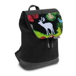 Backpack with flap small Black