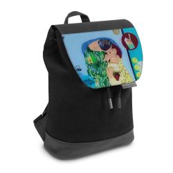 Backpack with flap small Black