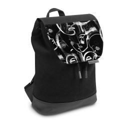 Backpack with flap small Black