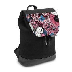 Backpack with flap small Black