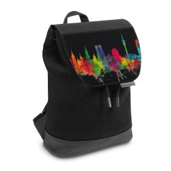 Backpack with flap small Black