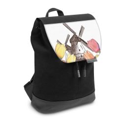 Backpack with flap small Black