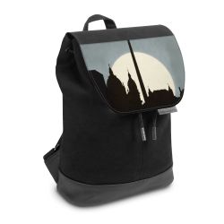 Backpack with flap small Black