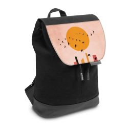 Backpack with flap small Black