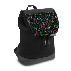 Backpack with flap small Black