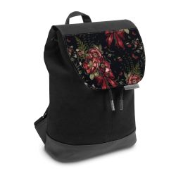 Backpack with flap small Black