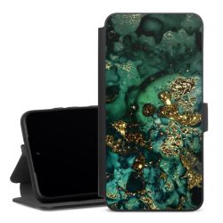 Aspetto marmorizzato ciano glitterato