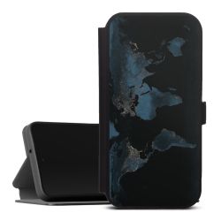 Mappa del mondo con luce notturna