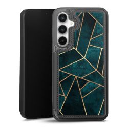 Tief Blaugrün Stein Gold Druck