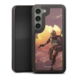 Les nuages ​​du coucher du soleil Mandalorien et Grogu